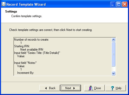 Record Templates Wizard